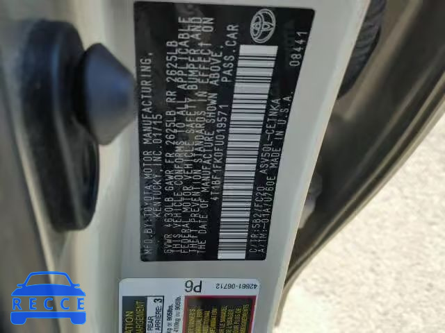 2015 TOYOTA CAMRY 4T1BF1FK0FU019571 image 9
