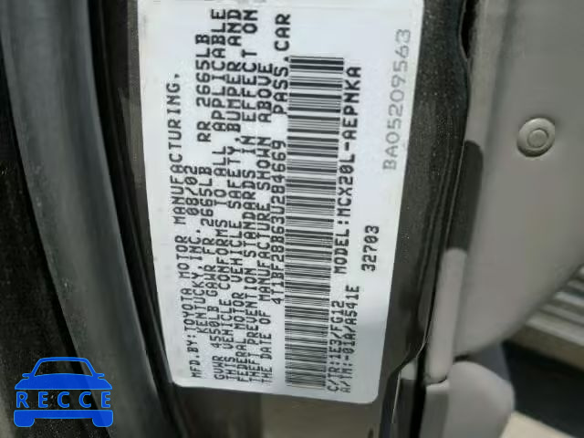 2003 TOYOTA AVALON 4T1BF28B63U284669 image 9