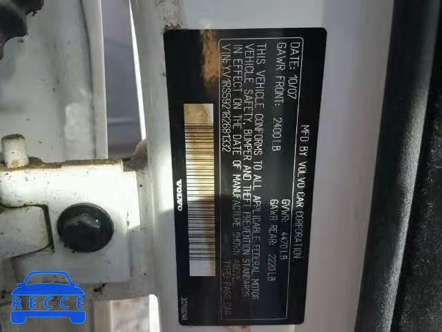 2008 VOLVO S60 YV1RS592182681332 image 9