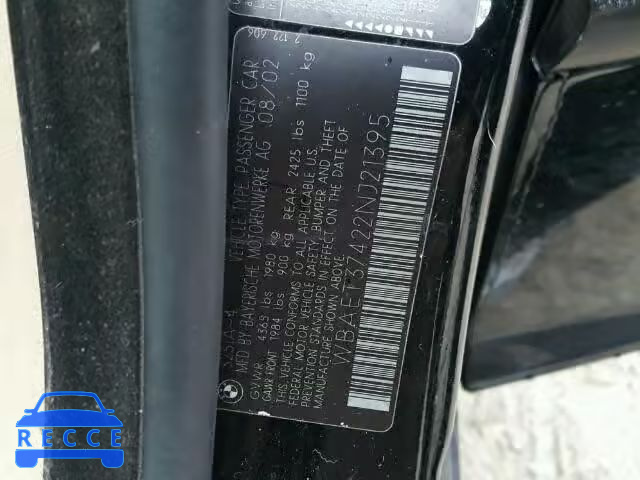 2002 BMW 325 WBAET37422NJ21395 image 9