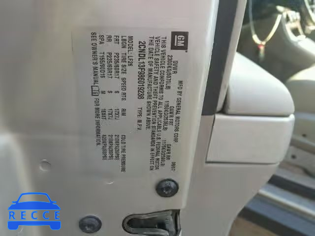 2008 CHEVROLET EQUINOX 2CNDL13F986019238 image 9