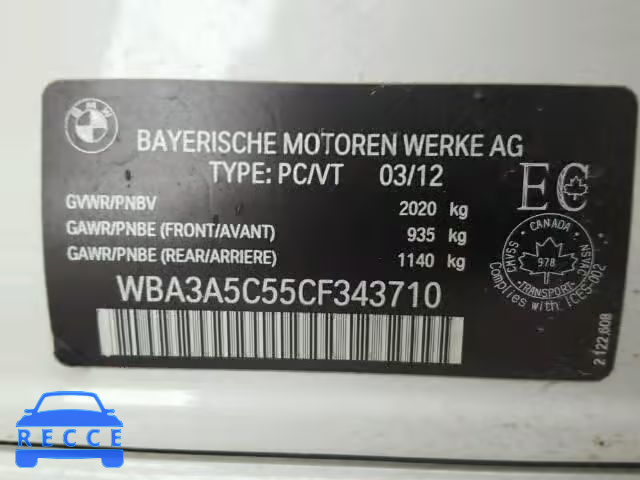 2012 BMW 328 WBA3A5C55CF343710 Bild 9