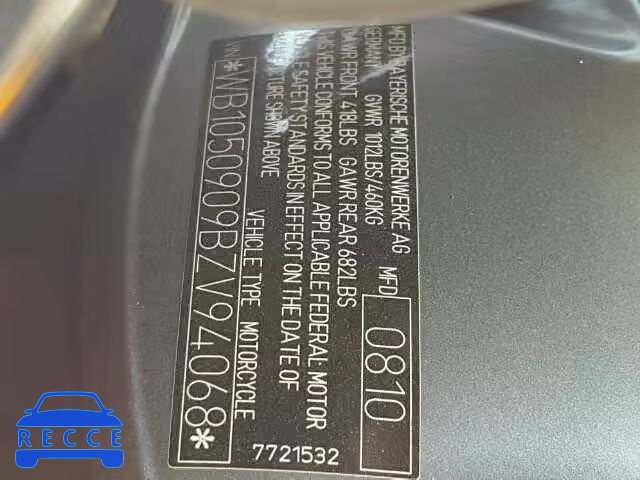 2011 BMW K1300 WB1050909BZV94068 image 9
