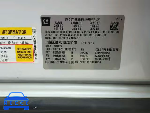 2016 GMC ACADIA DEN 1GKKRTKD1GJ262148 image 9