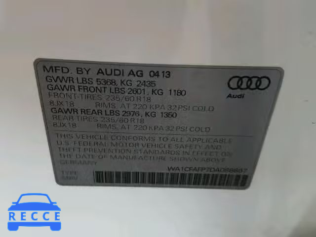 2013 AUDI Q5 WA1CFAFP7DA088867 зображення 9