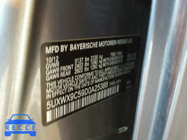 2013 BMW X3 5UXWX9C59D0A25388 image 9