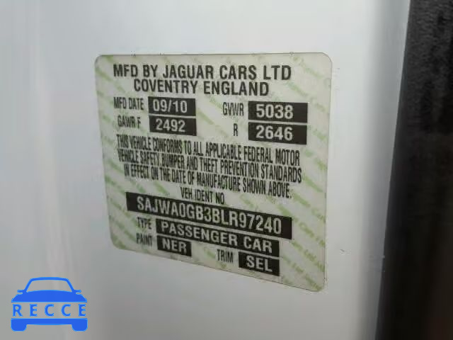 2011 JAGUAR XF SAJWA0GB3BLR97240 image 9