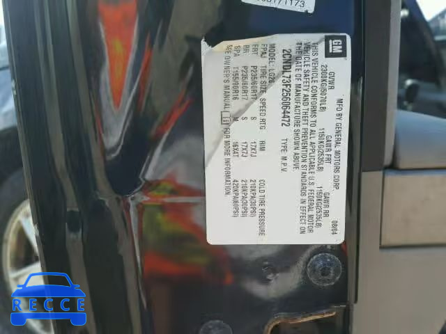 2005 CHEVROLET EQUINOX 2CNDL73F256064472 зображення 9