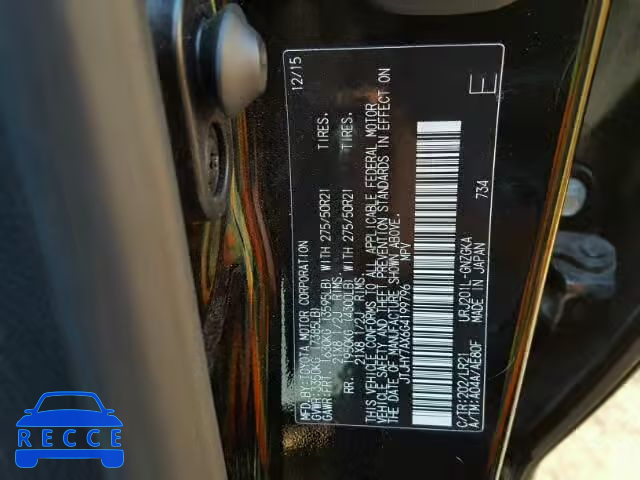 2016 LEXUS LX JTJHY7AX6G4199796 зображення 9