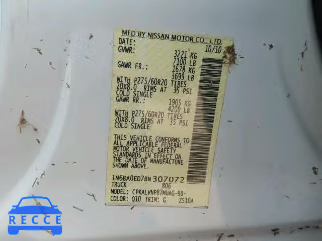 2011 NISSAN TITAN 1N6BA0ED7BN307072 image 9