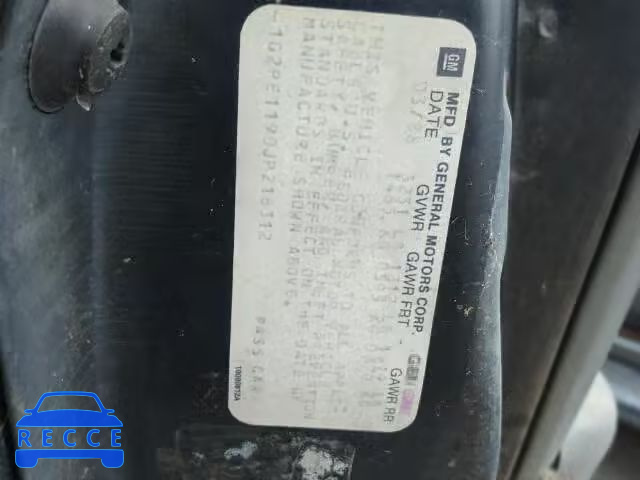 1988 PONTIAC FIERO 1G2PE1190JP218312 зображення 9