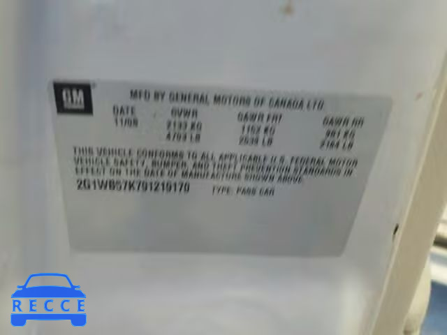 2009 CHEVROLET IMPALA 2G1WB57K791219170 image 9