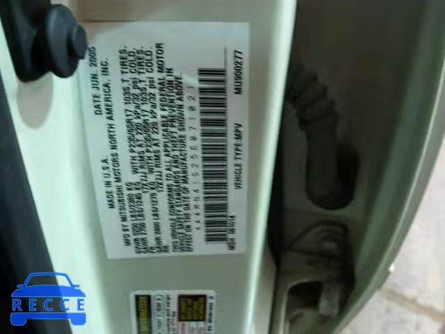 2005 MITSUBISHI ENDEAVOR 4A4MN41S25E071021 image 9