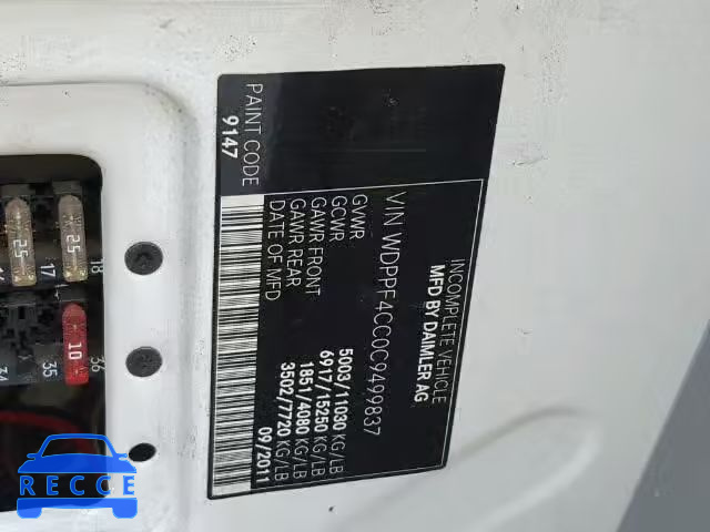 2012 FREIGHTLINER SPRINTER WDPPF4CC0C9499837 Bild 9