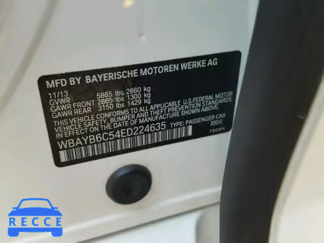 2014 BMW 750 WBAYB6C54ED224635 зображення 9