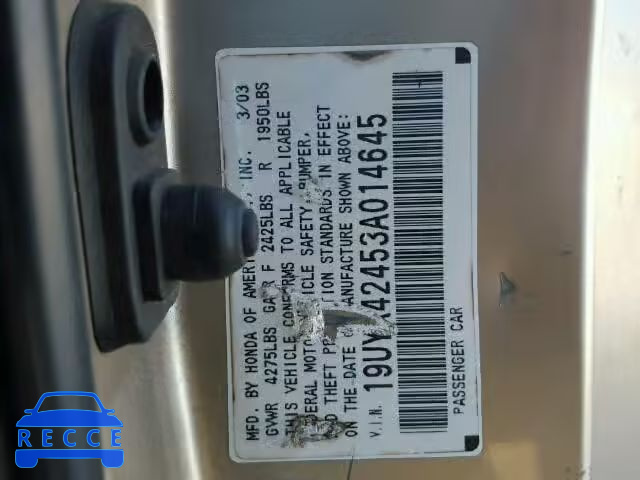 2003 ACURA 3.2CL 19UYA42453A014645 image 9
