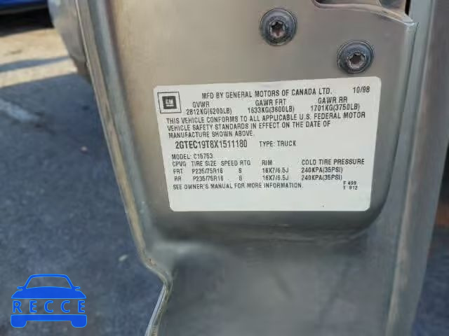 1999 GMC NEW SIERRA 2GTEC19T8X1511180 image 9