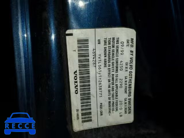 2000 VOLVO S70 YV1LS61J1Y2638771 image 9