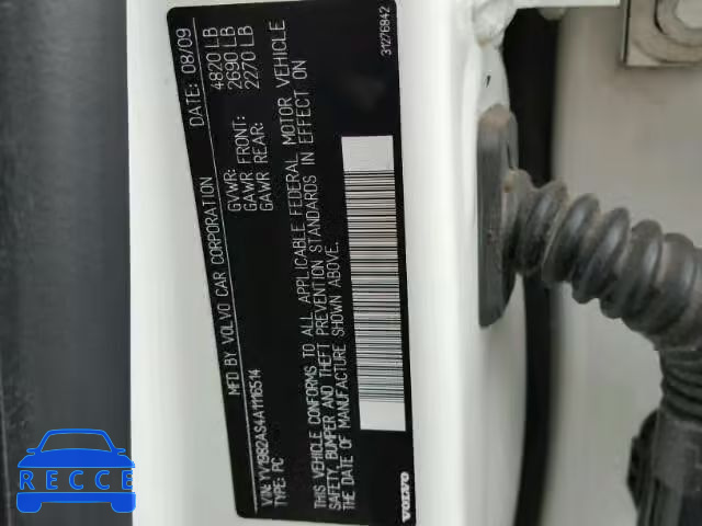 2010 VOLVO S80 YV1982AS4A1116514 image 9