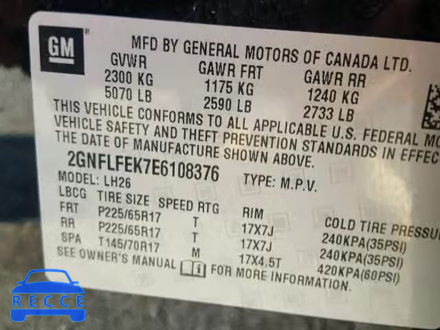 2014 CHEVROLET EQUINOX 2GNFLFEK7E6108376 image 9