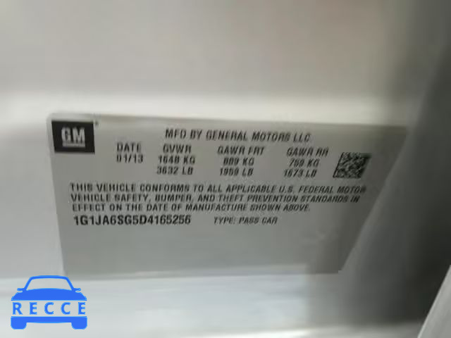 2013 CHEVROLET SONIC 1G1JA6SG5D4165256 image 9