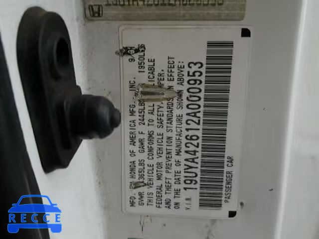 2002 ACURA 3.2CL 19UYA42612A000953 image 9