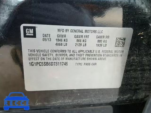 2013 CHEVROLET CRUZE 1G1PC5SB6D7311746 image 9