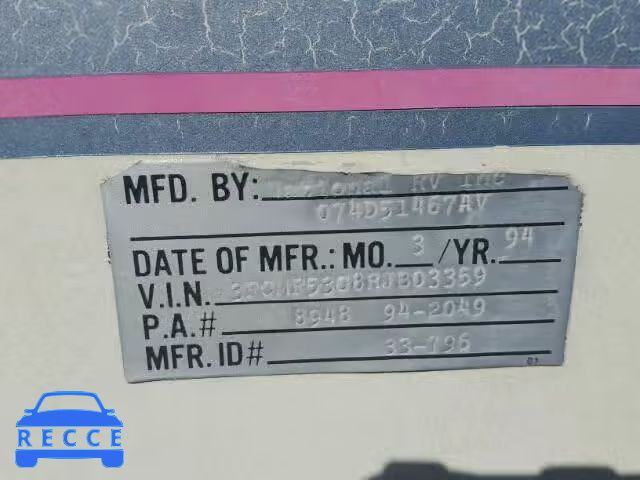 1994 FORD SEABREEZE 3FCMF53G8RJB03359 image 9
