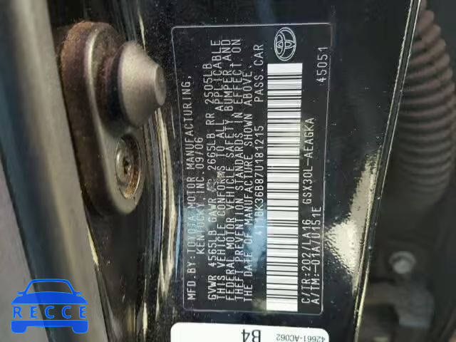 2007 TOYOTA AVALON 4T1BK36B87U181215 image 9