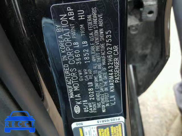2017 KIA RIO KNADM4A32H6027535 image 9