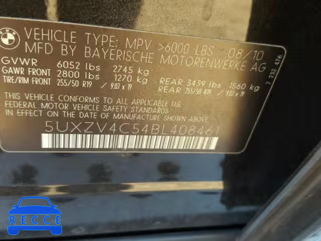 2011 BMW X5 5UXZV4C54BL408461 зображення 9