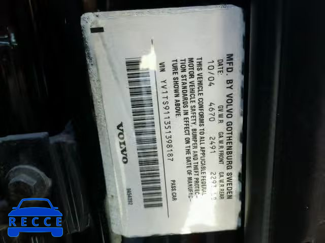 2005 VOLVO S80 YV1TS911351398187 image 9