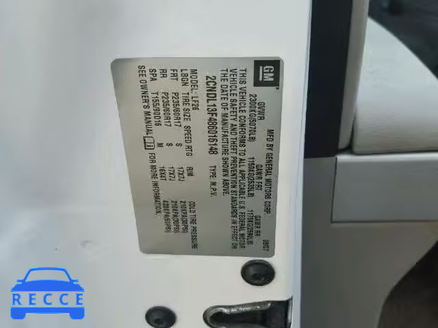 2008 CHEVROLET EQUINOX 2CNDL13F486016148 image 9