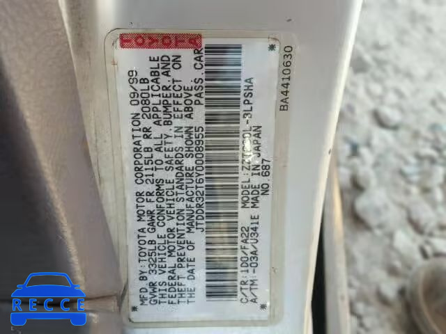 2000 TOYOTA CELICA JTDDR32T6Y0008955 image 9