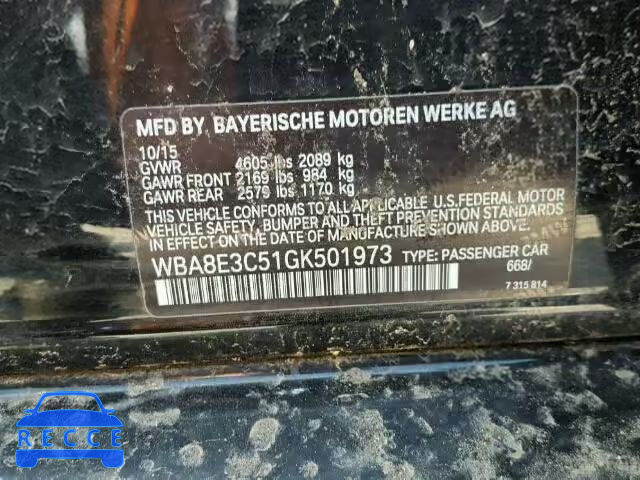 2016 BMW 328 WBA8E3C51GK501973 image 9