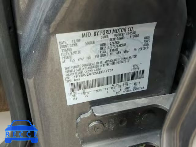 2010 FORD F250 1FTSW2AR2AEB17731 Bild 9