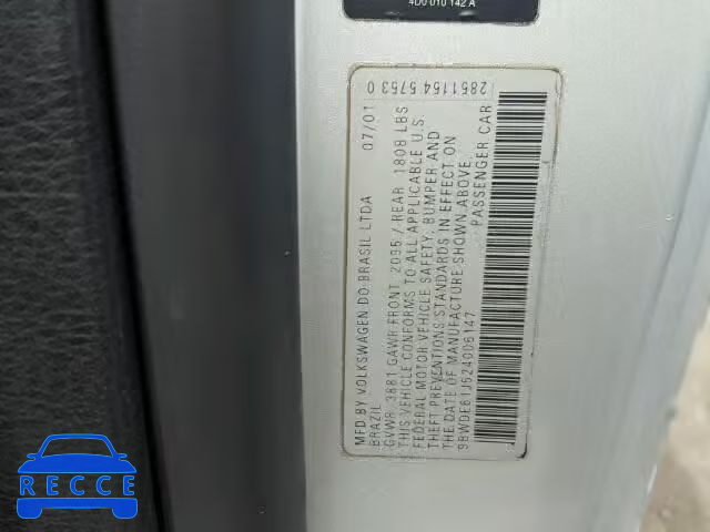 2002 VOLKSWAGEN GTI 9BWDE61J524006147 зображення 9