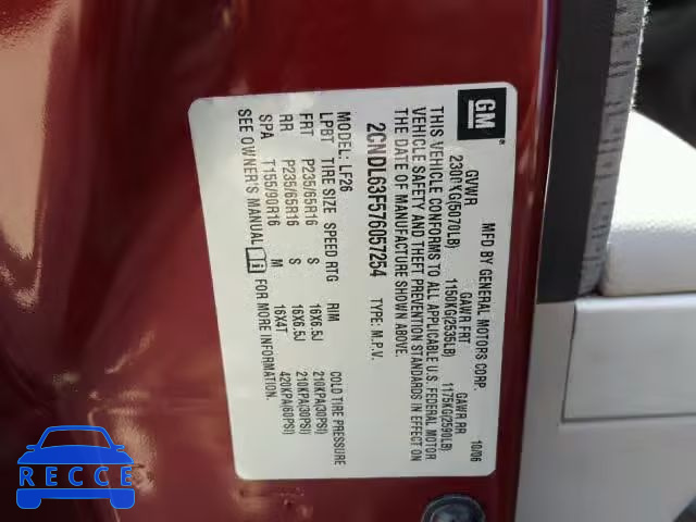 2007 CHEVROLET EQUINOX 2CNDL63F576057254 image 9