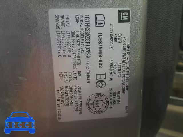 2008 GMC SIERRA 1GTHK23K98F107899 image 9