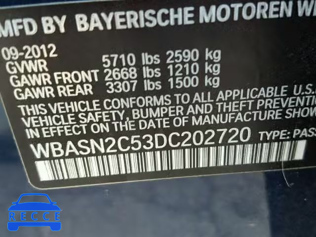 2013 BMW 535 WBASN2C53DC202720 зображення 9