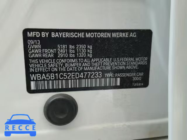 2014 BMW 535 WBA5B1C52ED477233 image 9
