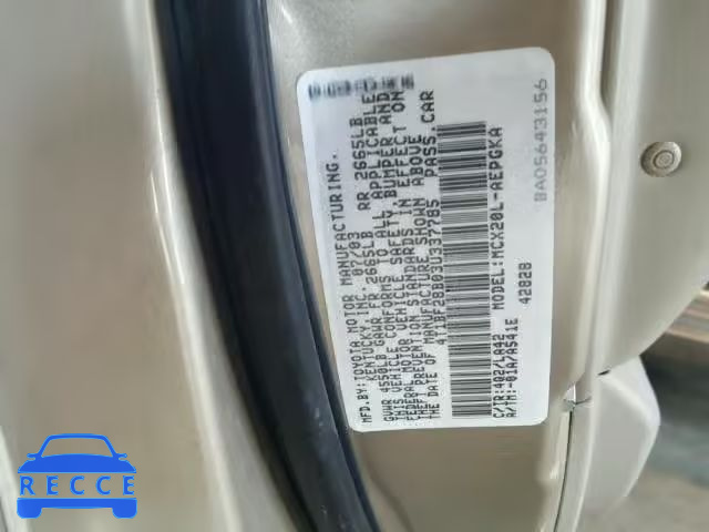 2003 TOYOTA AVALON 4T1BF28B03U337785 Bild 9