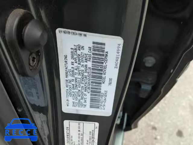 2002 TOYOTA CAMRY 4T1BE32KX2U525116 image 9