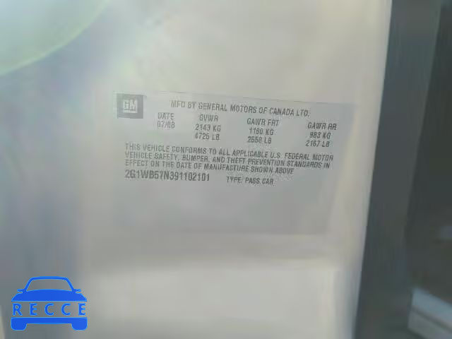 2009 CHEVROLET IMPALA 2G1WB57N391102101 image 9