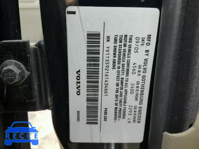 2006 VOLVO S80 YV1TS592161434661 image 9