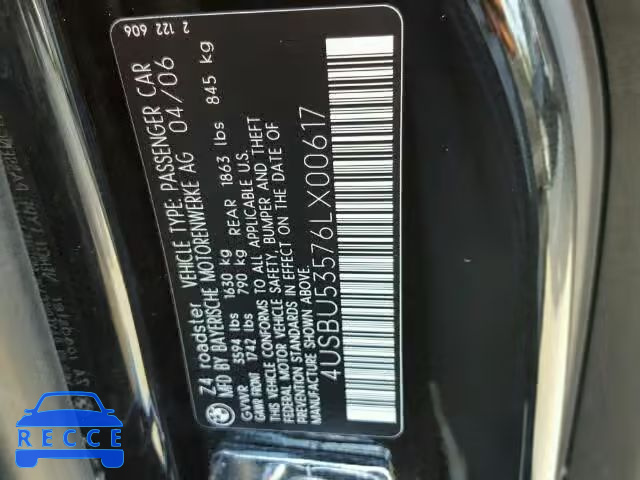 2006 BMW Z4 4USBU53576LX00617 зображення 9