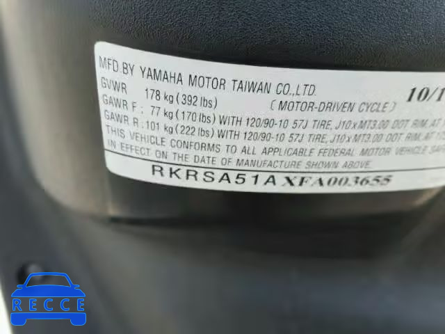 2015 YAMAHA YW50 RKRSA51AXFA003655 image 9