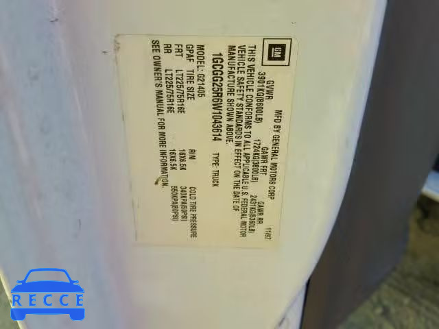 1998 CHEVROLET EXPRESS G2 1GCGG25R6W1043614 image 9