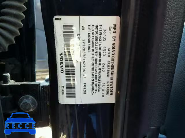 2006 VOLVO S60 YV1RH592X62506136 image 9