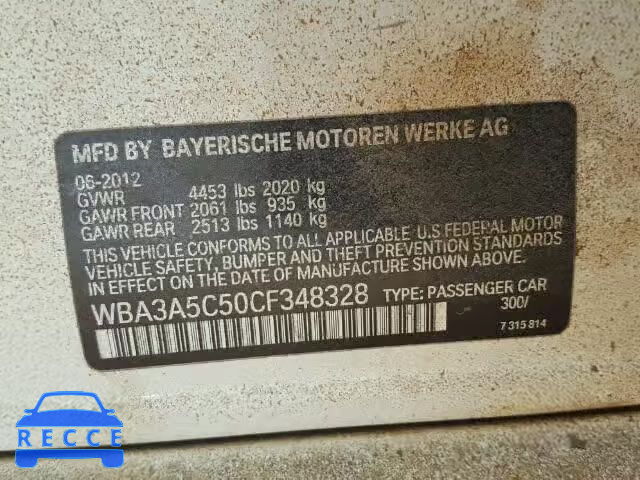 2012 BMW 328 WBA3A5C50CF348328 Bild 9